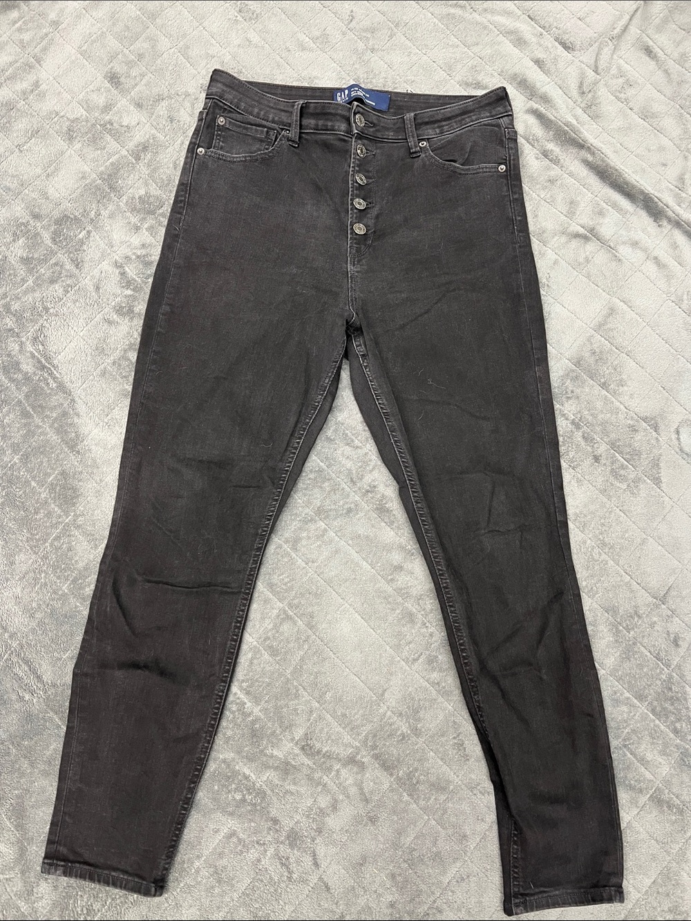 GAP Women's Skinny High-Rise Button-Fly Jeans — Black